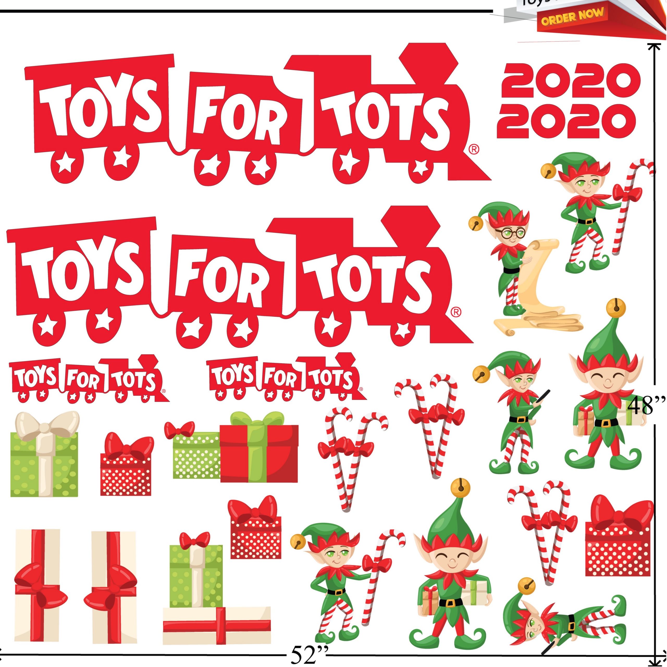 Toys For Tots Elfs Decal Packages